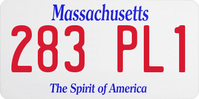 MA license plate 283PL1
