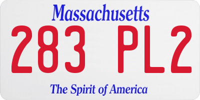 MA license plate 283PL2
