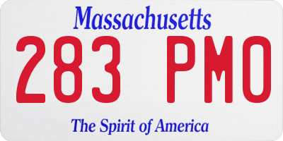 MA license plate 283PM0