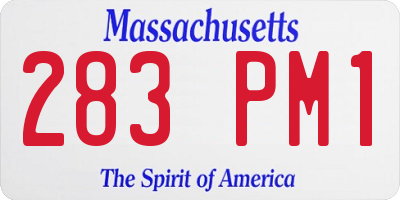MA license plate 283PM1