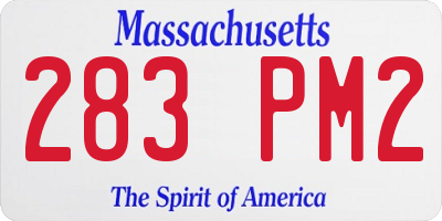 MA license plate 283PM2
