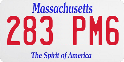 MA license plate 283PM6