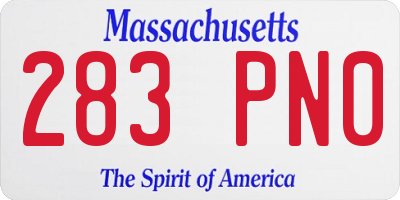 MA license plate 283PN0