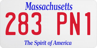 MA license plate 283PN1