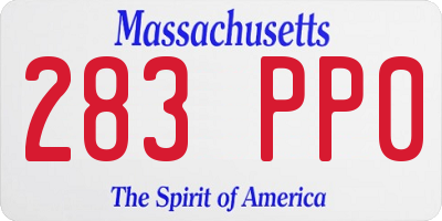 MA license plate 283PP0
