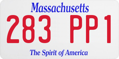 MA license plate 283PP1