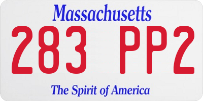 MA license plate 283PP2
