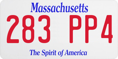 MA license plate 283PP4