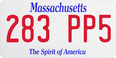MA license plate 283PP5