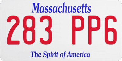 MA license plate 283PP6