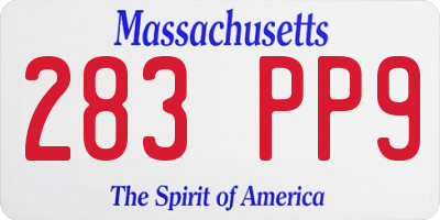 MA license plate 283PP9