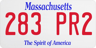 MA license plate 283PR2