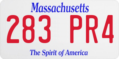 MA license plate 283PR4