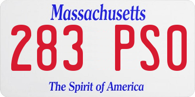 MA license plate 283PS0