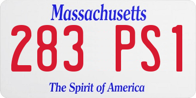 MA license plate 283PS1