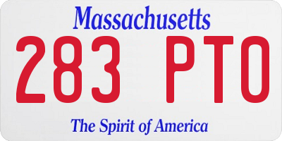 MA license plate 283PT0