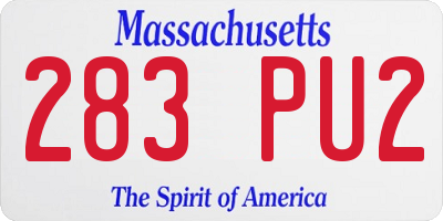 MA license plate 283PU2