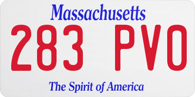 MA license plate 283PV0