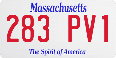 MA license plate 283PV1