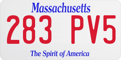 MA license plate 283PV5