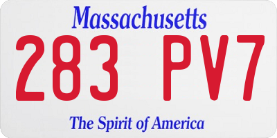 MA license plate 283PV7