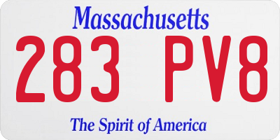MA license plate 283PV8