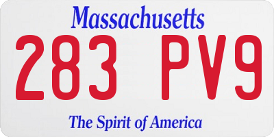 MA license plate 283PV9