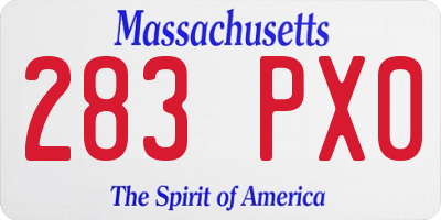 MA license plate 283PX0