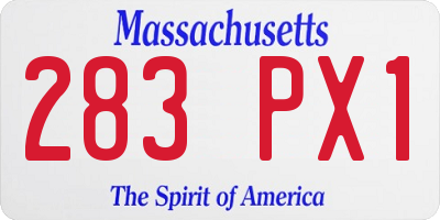 MA license plate 283PX1