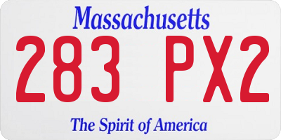 MA license plate 283PX2