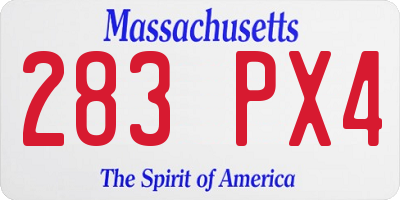MA license plate 283PX4