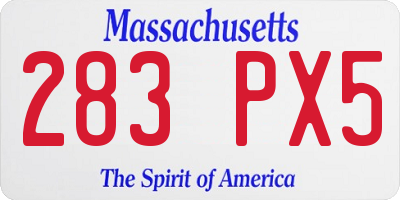 MA license plate 283PX5