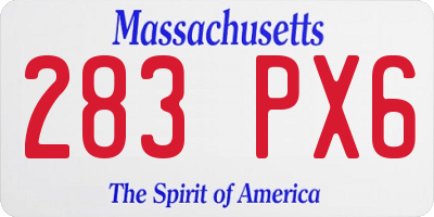 MA license plate 283PX6