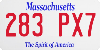 MA license plate 283PX7