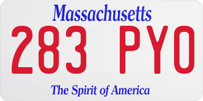MA license plate 283PY0