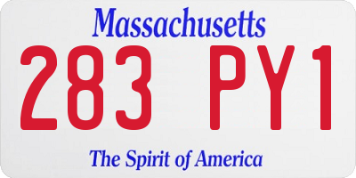 MA license plate 283PY1