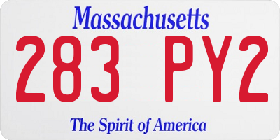 MA license plate 283PY2