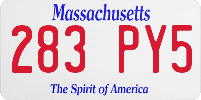 MA license plate 283PY5