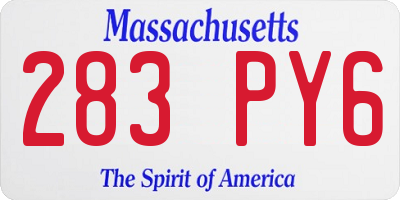 MA license plate 283PY6