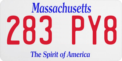MA license plate 283PY8