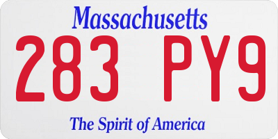 MA license plate 283PY9