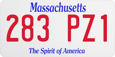 MA license plate 283PZ1