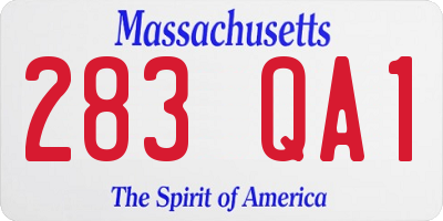 MA license plate 283QA1