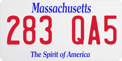 MA license plate 283QA5