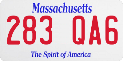 MA license plate 283QA6