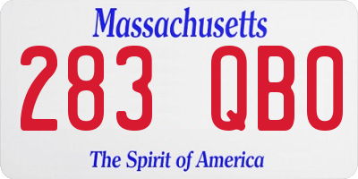 MA license plate 283QB0