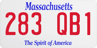 MA license plate 283QB1