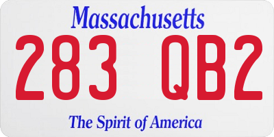 MA license plate 283QB2