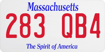 MA license plate 283QB4