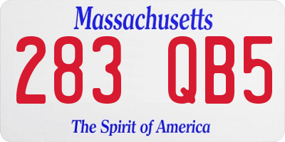 MA license plate 283QB5